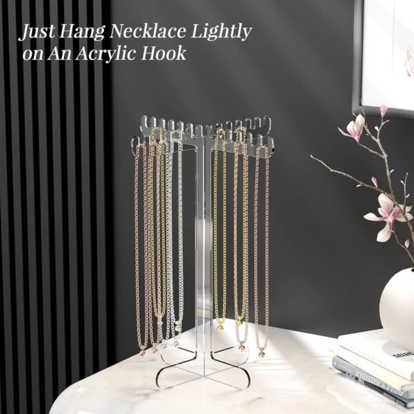 oem/odm necklace holder jewelry stand, acrylic jewelry display holder, necklace hanging organizer, clear tower stand for bangles, necklaces, bracelets, rings, and watch (plane) wholesale supplier & factory