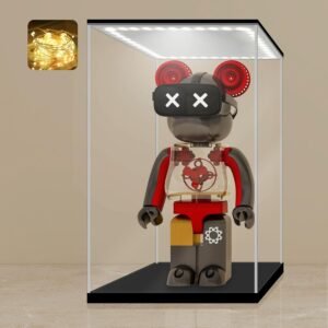 oem/odm lanscoery clear acrylic display case with led light, showcase and display box, dustproof with uv protection, perfect for figures collectibles - 9.8x9.8x13.8inch wholesale supplier & factory