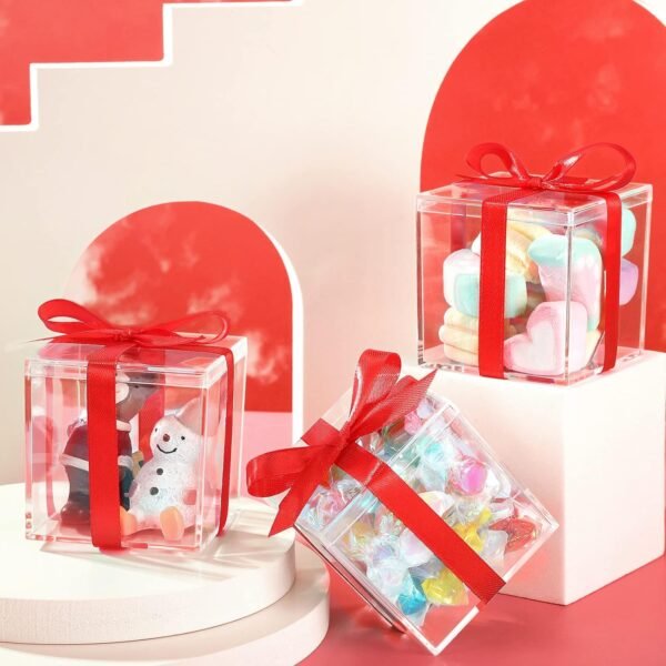oem/odm chengu 18 pack acrylic boxes clear cube small square storage box with lid acrylic display small container clear candy cubes for candy jewelry display(2.6 x 2.6 x 2.6 inch) wholesale supplier & factory