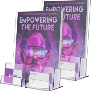oem/odm 2-pack acrylic brochure holder with business card holder, 8.5"x 11", clear flyer stands for display, ideal for trade show, menu, journals, pamphlet, magazine, booklets, literature wholesale supplier & factory