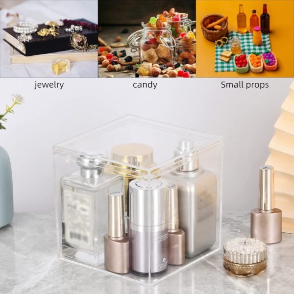 oem/odm clear acrylic square cube boxes, plastic square cube containers with lid plastic storage organizer 5.9x5.9x5.9 inches for candy pill,tiny jewelry beads, coins, and findings, craft supplies wholesale supplier & factory