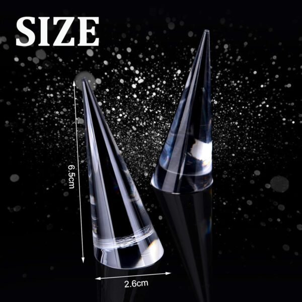 oem/odm jetec clear acrylic crystal ring holder acrylic ring display jewelry holder wedding display cone support single finger rings showcase stand for jewelry wholesale supplier & factory
