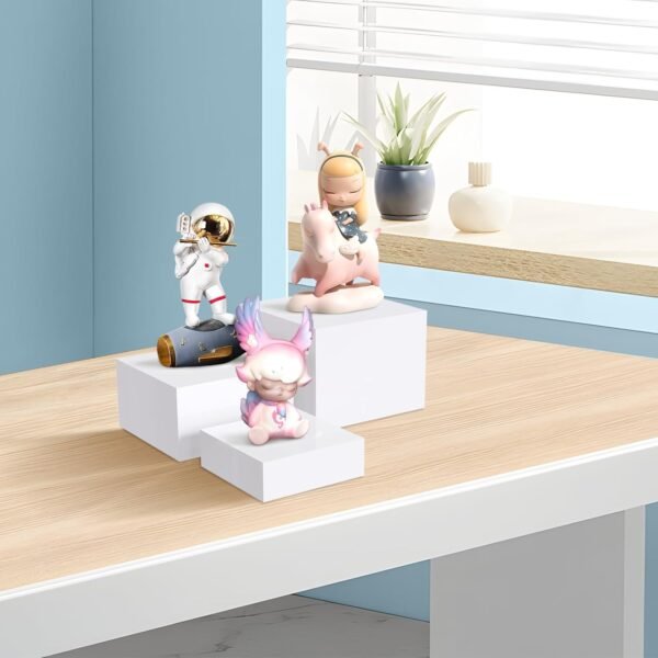 oem/odm buffet risers, food risers for buffet table, display stand shelf for catering dessert collectibles jewelry figures show, acrylic cube display nesting risers with hollow bottoms 6pcs white wholesale supplier & factory