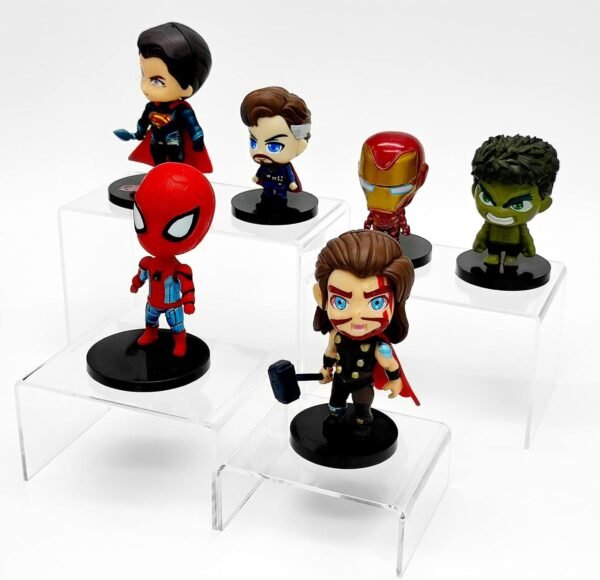 oem/odm 8pcs acrylic display risers(6",5",4"3") clear product stand,cupcakes holder dessert display transparent showcase stands, candy bar risers, acrylic lifts display for figures wholesale supplier & factory