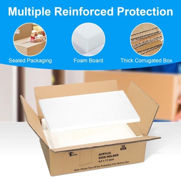 oem/odm ehwine acrylic sign holder 8.5 x 11, 10 pack double-sided stand up table top sign holders, clear acrylic picture frame menu flyer paper holder display stand for office business store wedding party wholesale supplier & factory