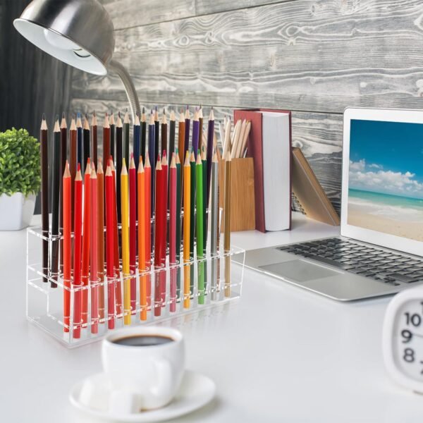oem/odm peohud acrylic pen holder, 44-slots pencil display stand, clear makeup brush rack organizer, multipurpose eyebrow pen stand for school office home retail store wholesale supplier & factory