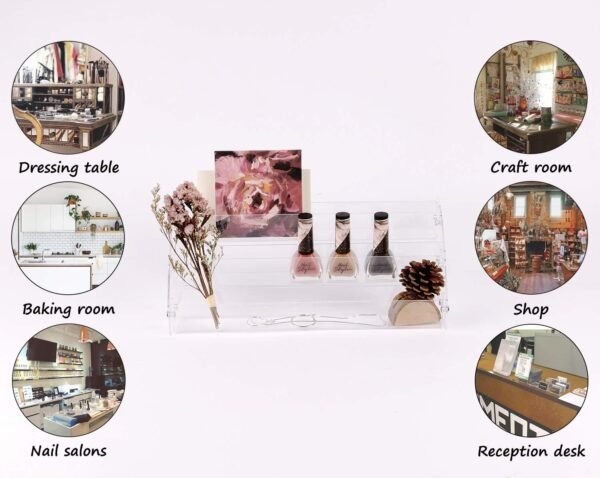 oem/odm yebeauty clear nail polish display holder 2pcs 3 layers, acrylic organizer storage tray rack stand holder for cosmetic eyeglasses lash display wholesale supplier & factory