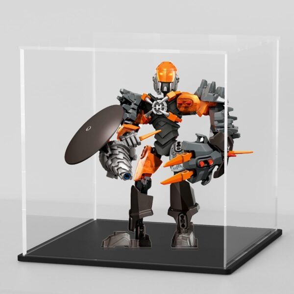 oem/odm 9 inch acrylic case for display, clear display acrylic box for collectibles, display case with matt black stand and lid for office home wholesale supplier & factory