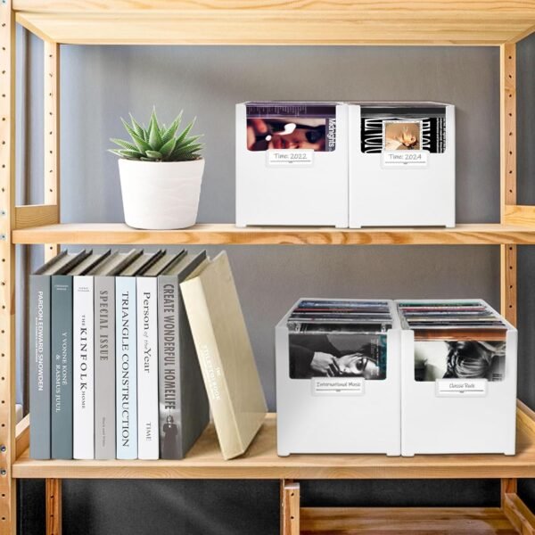 oem/odm cd storage box, stackable plastic cd organizer, hold up to 25 cds, cd storage case for desk and shelf wholesale supplier & factory