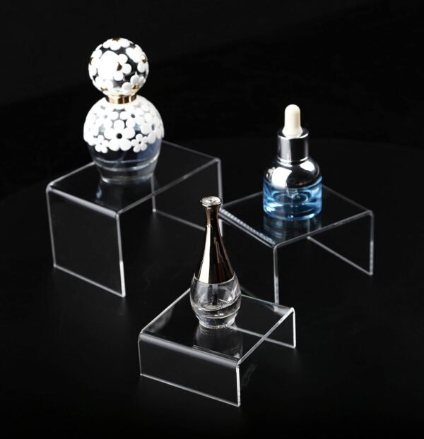oem/odm jusalpha 6 -piece strong clear acrylic rectangular riser for retail, shelf showcase fixtures for jewelry, display stand for amiibo funko pop figures, cupcakes, food display (2) wholesale supplier & factory