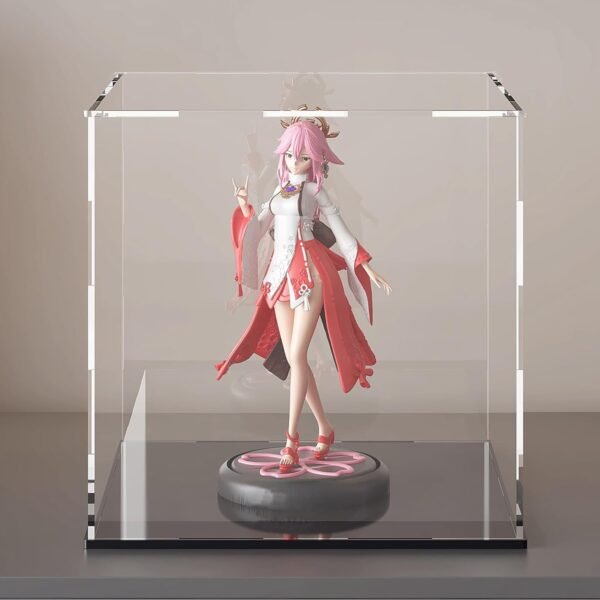 oem/odm acrylic display case for collectibles and toys, versatile clear acrylic display box with black base for action figures and trophy, 8x8x12-inch wholesale supplier & factory