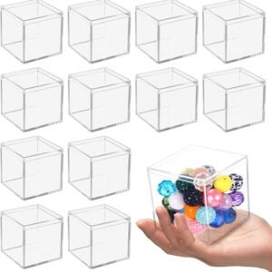 oem/odm homaisson 12 pcs acrylic square cube 3 x 3 x 3 inches, small clear plastic display boxes with lids, clear acrylic storage square cube boxes, display case container for candy jewelry tiny items wholesale supplier & factory