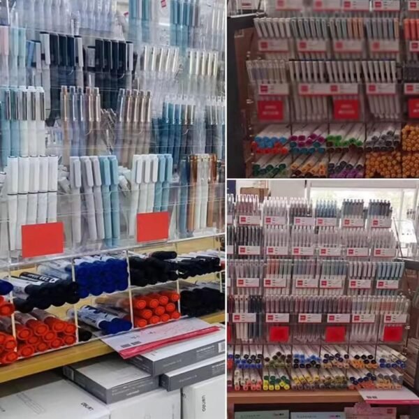 oem/odm transparent acrylic display pen holder, acrylic vertical marker organizer, bookstore large capacity pen display stand, stationery storage brush case, art supply storage organizers for school supplie(1 wholesale supplier & factory