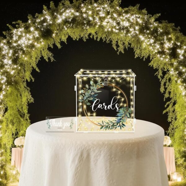 oem/odm ourwarm acrylic wedding card box with lock, diy gift card box for wedding reception with slot, clear wedding envelope money card box for party graduation baby shower birthday decorations wholesale supplier & factory