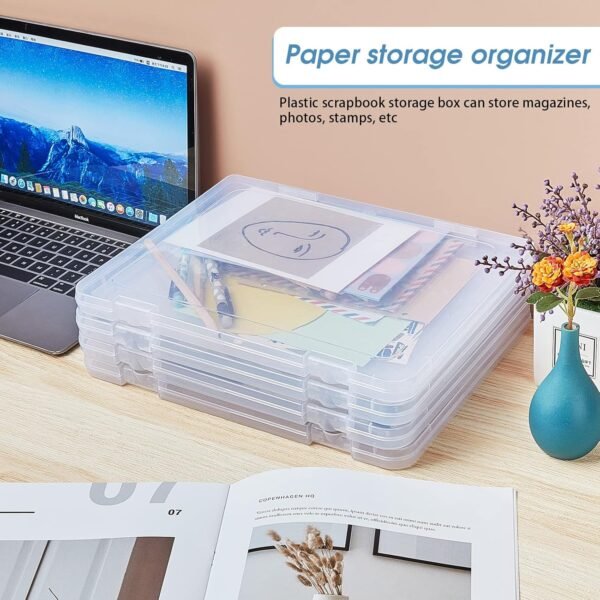 oem/odm gueevin portable a4 clear file storage box with handle board organizer plastic paper document storage case with snap tight latch 12.4 x 8.6 x 0.8 in, for puzzle photos craft(4 pcs) wholesale supplier & factory