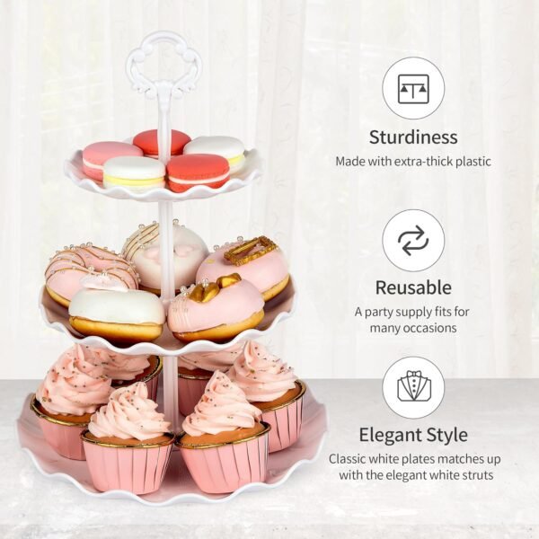 oem/odm nwk 5 piece cake stand set with 2xlarge 3-tier cupcake stands, 3x appetizer trays perfect for wedding birthday baby shower tea party wholesale supplier & factory