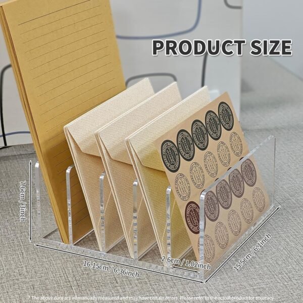 oem/odm acrylic desk file organizer holder, clear acrylic upright file sorter document magazine storage organization letter folder racks for notebook,home, office & classroom,5 compartments wholesale supplier & factory