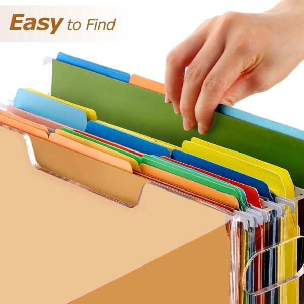 oem/odm dinghuo hanging file box, letter size acrylic hanging file organizer, clear portable file storage box with handle, file folder holder for desk home office school -1 pack wholesale supplier & factory