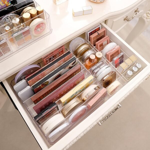 oem/odm yesesion clear plastic cable organizer box with 3.2ft fastening tape and 10 wire ties, large desk accessories storage case with 8 adjustable compartments for drawer, office, art, stationery supplies wholesale supplier & factory