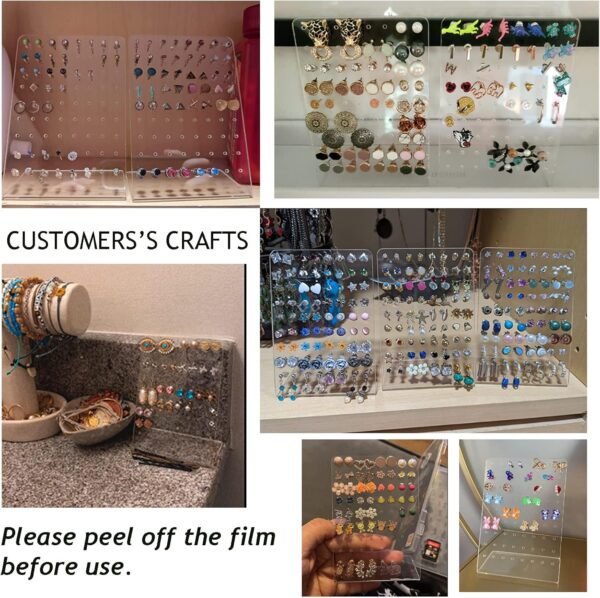 oem/odm ph pandahall 4 pack 72 holes acrylic earring holder organizer ear studs jewelry storage display rack showcase earrings display stand earring storage for selling retail marketing personal 3x2x4.5inch wholesale supplier & factory
