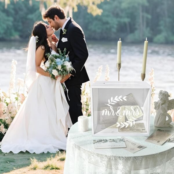 oem/odm ourwarm white wedding card box with slot, wooden card box for wedding reception, large envelope wedding box for cards, money gift card box holder for graduation party 2025, birthday, baby shower wholesale supplier & factory