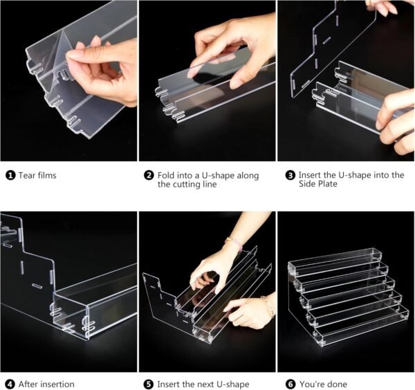 oem/odm sunglass organizer easy snap-on assembly, acrylic sticker display stand for vendors, nail polish holder nail desk essential oil lipstick storage,clear sunglasses perfume organizer (5 layers) wholesale supplier & factory