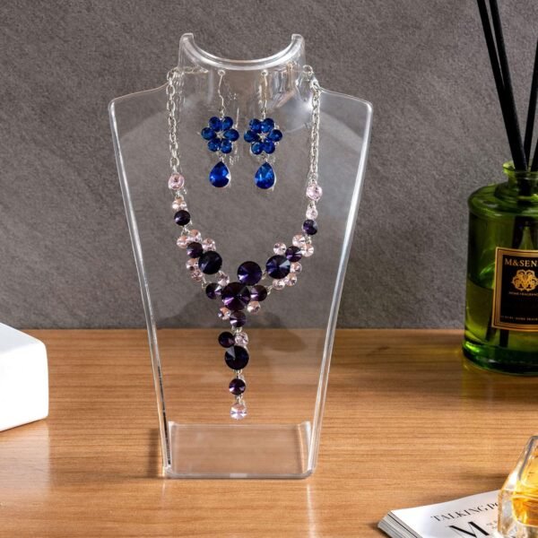 oem/odm mygift premium clear acrylic necklace bust and earring display stand - countertop 3d jewelry holder, set of 6 wholesale supplier & factory