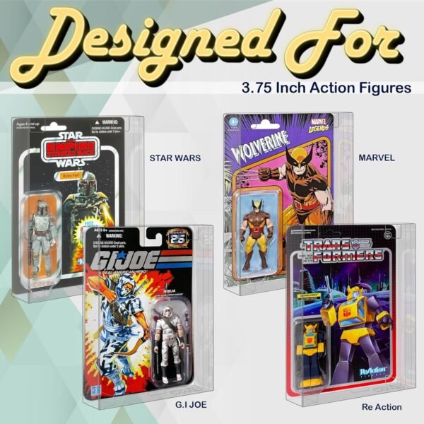 oem/odm malko 6 pack protector display case for carded 3.75 inch action figures | compatible with: star wars | marvel | g.i joe | 0.5 mm thick plastic wholesale supplier & factory
