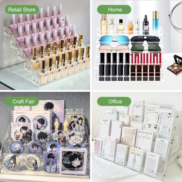 oem/odm 5 tier greeting card display rack, clear acrylic sticker display stand for vendors retail display photo stand for counter tabletop display supplies wholesale supplier & factory
