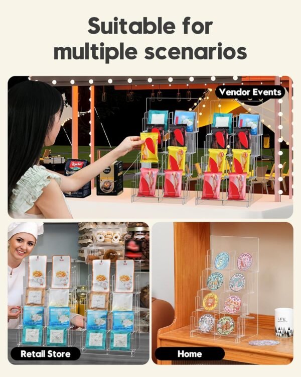 oem/odm acrylic sticker display stand, sticker holder display for vendor events, card rack display stand, portable display rack wholesale supplier & factory