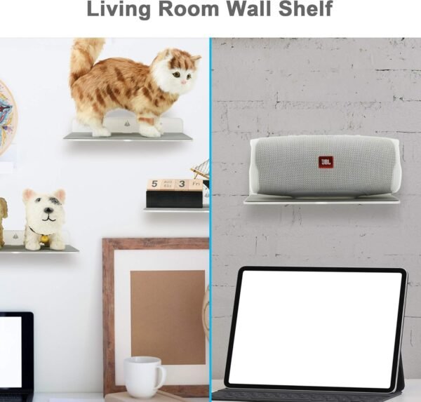 oem/odm txesign small wall shelf speaker stand, small shelf speaker shelf for speaker, webcam, cell phones, display shelf acrylic speaker mount (9-inch (silky white & transparent)) wholesale supplier & factory