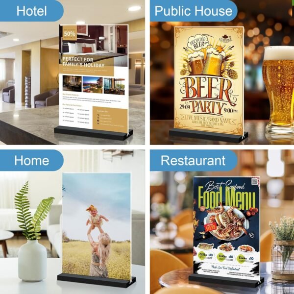 oem/odm seencool acrylic sign holder 8.5 x 11 - 8 pack plastic flyer display holder with vertical base, double sided picture frame paper holder, clear menu holders for office desktop restaurant store home wholesale supplier & factory