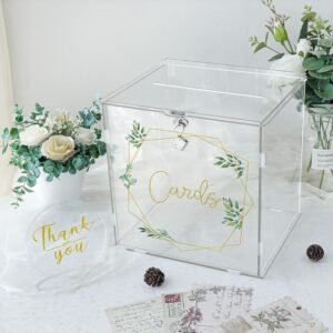 oem/odm ourwarm acrylic wedding card box with lock, gift card box for wedding reception, wedding money card box for party graduation birthday baby shower decorations wholesale supplier & factory