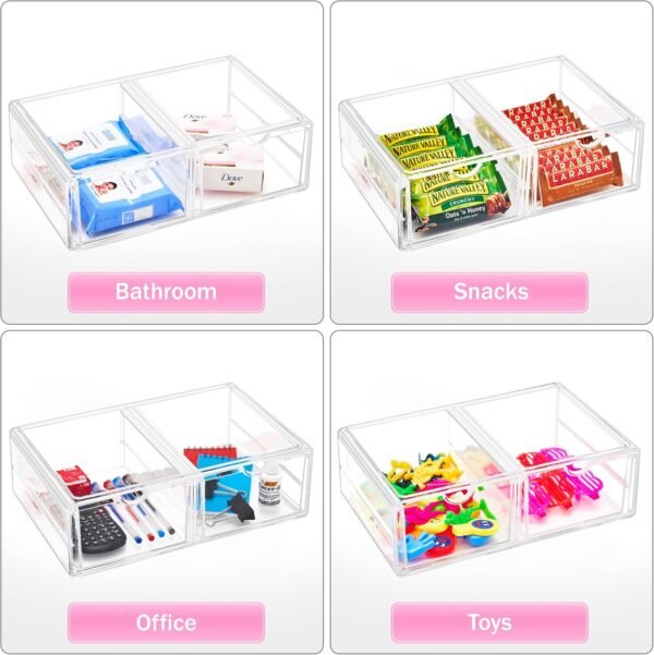 oem/odm sorbus large stackable acrylic drawers - 2 clear storage drawers for organizing make up, nail polish, hair accessories, and beauty supplies - makeup organizer for vanity, bathroom organizer countertop wholesale supplier & factory