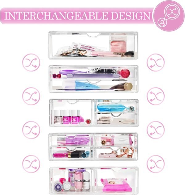 oem/odm sorbus large stackable acrylic drawers - 2 clear storage drawers for organizing make up, nail polish, hair accessories, and beauty supplies - makeup organizer for vanity, bathroom organizer countertop wholesale supplier & factory