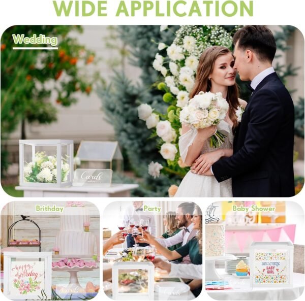 oem/odm wedding card box with sign acrylic card box money post box clear wedding gift box large letter envelope box with slot for wedding reception birthday anniversary(white,wood) wholesale supplier & factory