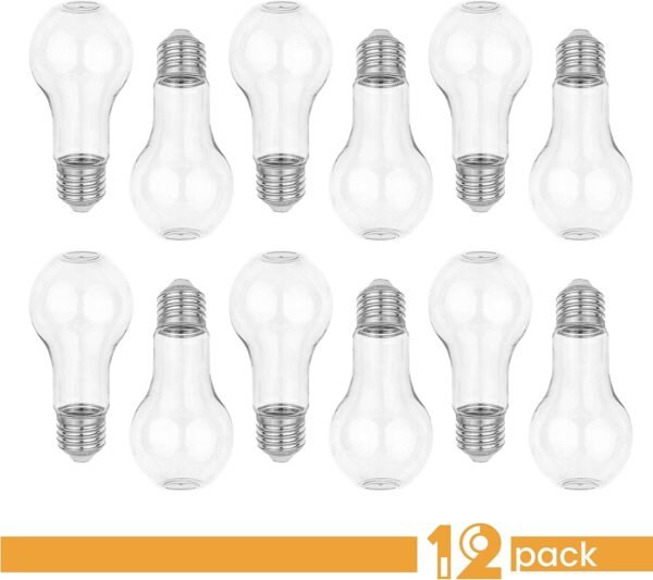 oem/odm hammont light bulb shaped acrylic candy boxes - 12 pack - perfect for weddings, birthdays, party favors and gifts | designer cute clear lucite plastic treat containers wholesale supplier & factory