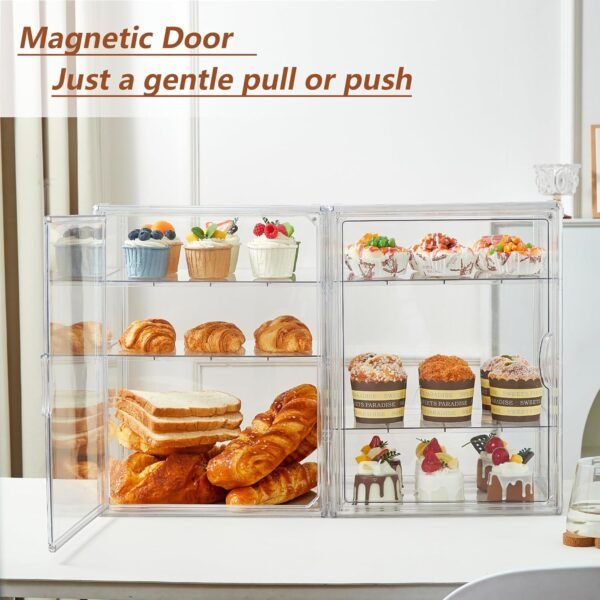 oem/odm bread box for kitchen countertop pastry bakery display case 3 layers adjustable large bread storage container for homemade bread, 1 pack wholesale supplier & factory