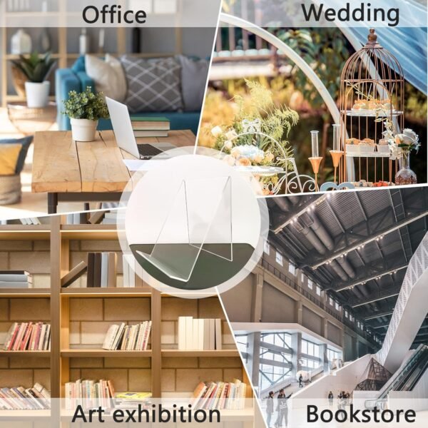 oem/odm 10 pcs 6‘’ x 4‘’ acrylic book display stand clear easel without ledge tablet holder for displaying books, pictures, notebooks, cds, artworks, etc (large) wholesale supplier & factory