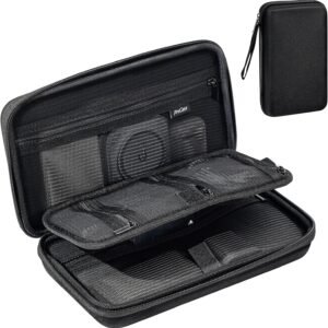 oem/odm procase large hard travel electronic organizer case for macbook power adapter chargers cables tech organizer hard drive usb flash disk sd card portable electronics accessories bag -black wholesale supplier & factory