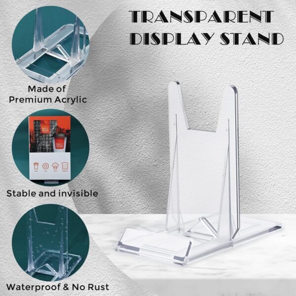 oem/odm 20 pcs book stand for display acrylic book holder display adjustable book easel collector display stand for comic cardboard home office album cd magazine wholesale supplier & factory