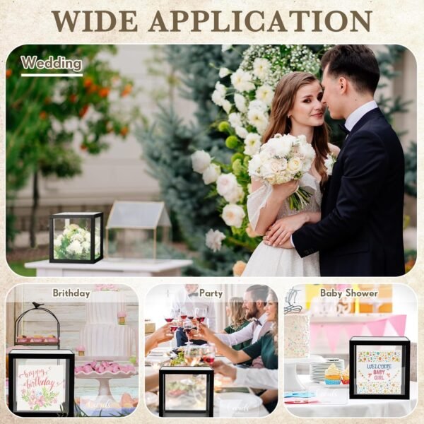 oem/odm wedding card box with sign acrylic card box money post box clear wedding gift box large letter envelope box with slot for wedding reception birthday anniversary(black,wood) wholesale supplier & factory