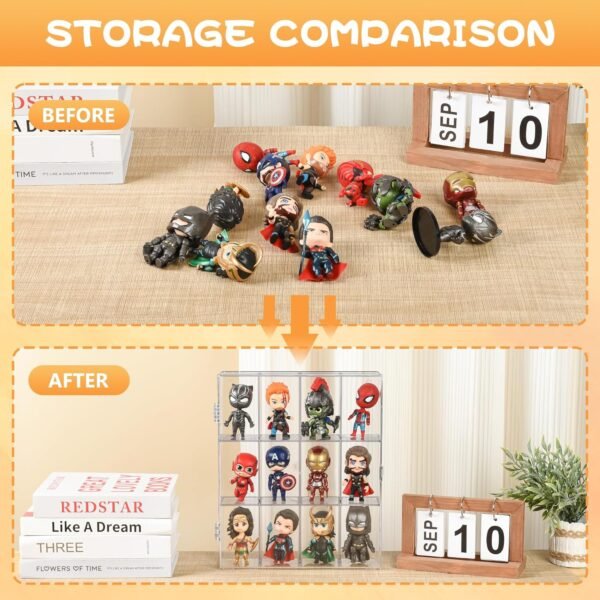 oem/odm 12-compartment acrylic display case for figures, rocks, crystals, mini toys & collectibles - clear display box, wall-mountable & desktop, swing door design, dustproof & waterproof, no assembly wholesale supplier & factory