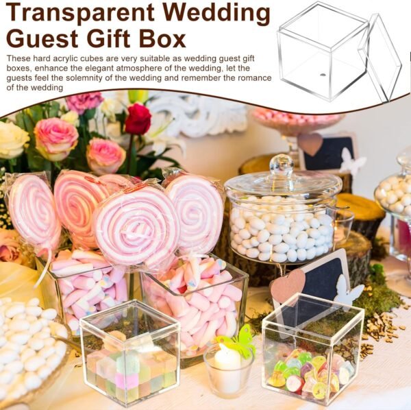 oem/odm tuanse 40 pcs acrylic box with lid clear small acrylic box plastic square cube with lid mini containers display 2.2 x 2.2 x 2.2 inch for candy pill tiny jewelry toys gifts wholesale supplier & factory