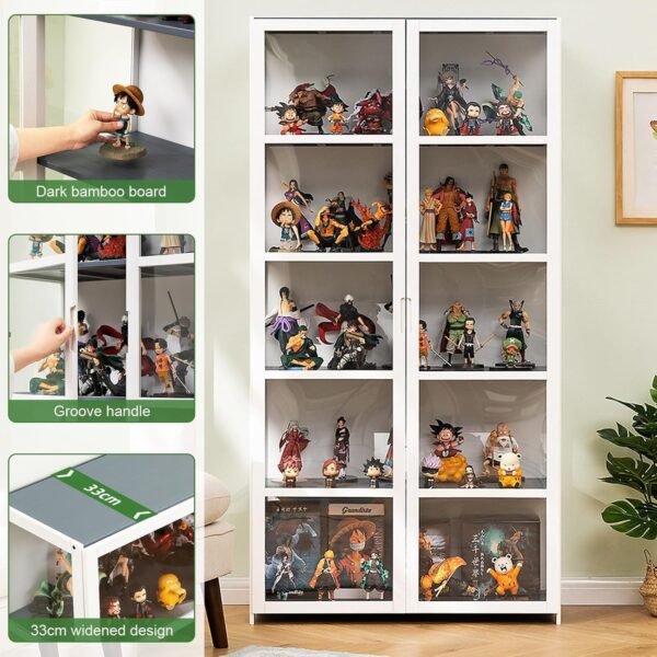 oem/odm curio display cabinet display cabinet with 5-tier storage shelves,storage shelves with acrylic door toy organizers rack bookcase display cabinets for collectibles trophy display case wholesale supplier & factory