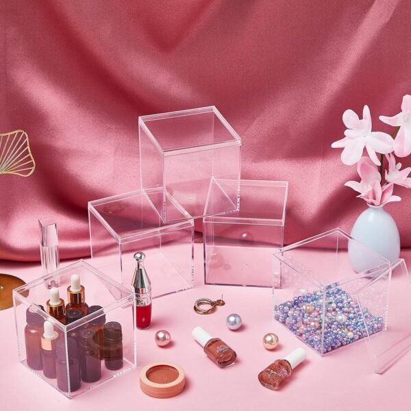 oem/odm juexica 12 pcs clear acrylic plastic small acrylic box with lid decorative storage box jewelry display mini clear container for home candy pill tiny jewelry(square,3 x 3 x 3) wholesale supplier & factory