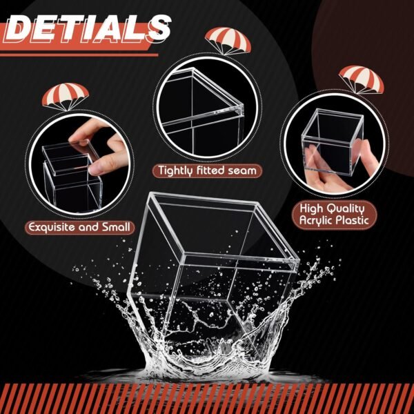 oem/odm chengu 18 pack acrylic boxes clear cube small square storage box with lid acrylic display small container clear candy cubes for candy jewelry display(2.6 x 2.6 x 2.6 inch) wholesale supplier & factory