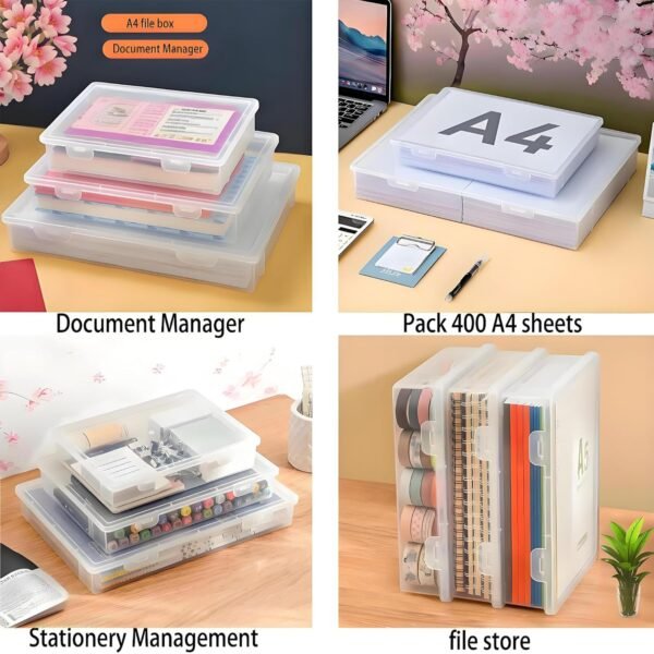oem/odm large plastic file storage box - suitable for a4 paper, paper storage, tool storage, electronic parts, craft box, bead storage, photo organizer, scrapbook, sewing ,diamond painting, 3 mixed sizes wholesale supplier & factory