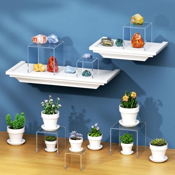 oem/odm niubee 2 set acrylic risers display for funko pop figures,clear cake stands for candy dessert table decorations-3"x4"x5" wholesale supplier & factory