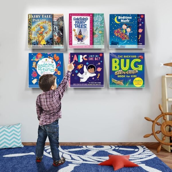 oem/odm vinyl record shelf wall mount, 12 inch clear acrylic album record holder display, floating shelves for wall, magazine shelf, kids bookshelf, suitable for bedroom, living room, etc.—6 pack wholesale supplier & factory